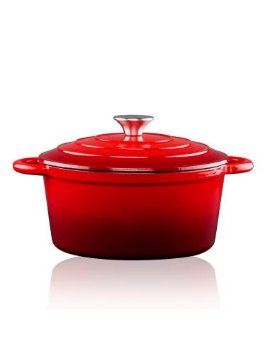 Pot Fonte Émaillée Alpina Rouge 3.8L Rétention et répartition de chaleur optimales - Alpina