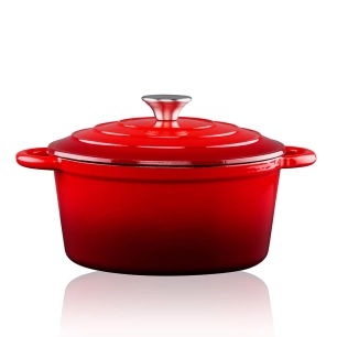 pot en fonte émaillée 3,8 l couleur reouge 3,8 l, ø24 x 11,8 cm
