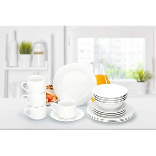 service de petit déjeuner en céramique blanche 16 pièces