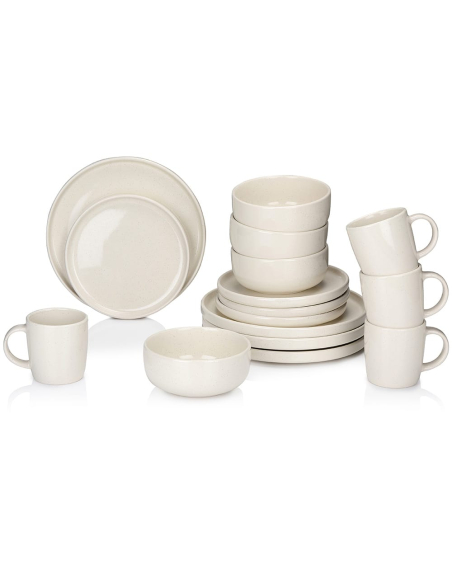 Service petit déjeuner Alpina Céramique crème 16 pièces élégantes - Alpina