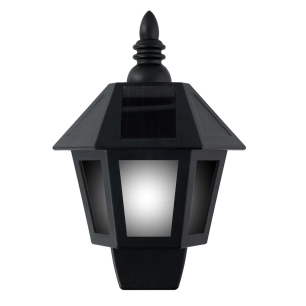 applique murale solaire à led, lumière froide/effet flamme, ip44, noire