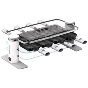 lagrange raclette transparence 8 pers 3 plateaux verre trempe blanc gris * - lagrange