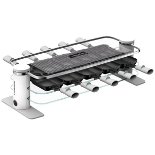 lagrange raclette transparence 8 pers 3 plateaux verre trempe blanc gris * - lagrange