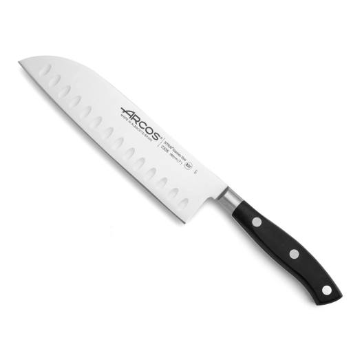 couteau santoku avec alvéoles série riviera 180 mm