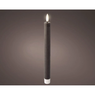 bougie led cire couleur grise, ø2 x 24,5 cm, 2 unités