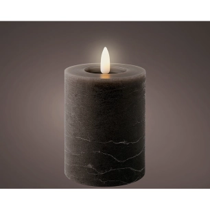 bougie led cire couleur grise ø2,20 x 24,50 cm, 2 unités