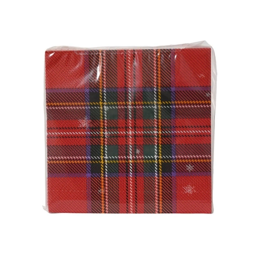 serviettes en papier imprimées vertes/rouges 33 x 33 cm