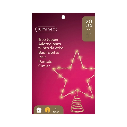 fil microled étoile de sapin de noël doré