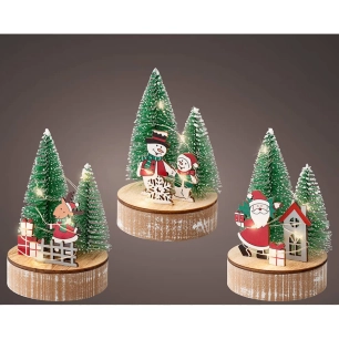 figure décorative avec motifs de noël avec led, modèles divers