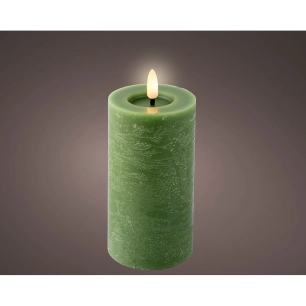 bougie led cire verte, ø7 x 15 cm