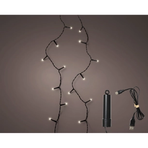 guirlande led exterieur 8 fonctions a batterie 7,4 m lumière froide