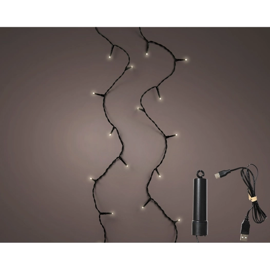 guirlande led multifonctionnelle à batterie 100 led multicolore avec câble extérieur noir 7,4 m