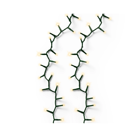 guirlande led compacte multifonction 750 led doré doux avec câble vert extérieur 16 m