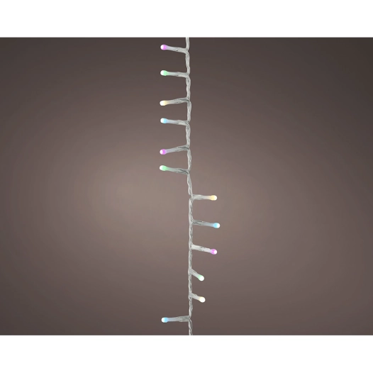 guirlande led multicolore extérieur 11 m rose, bleue et verte