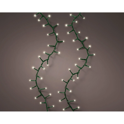 guirlande led compacte interconnectable multifonction 500 leds lumière chaude avec effet clignotant câble vert extérieur 11 m