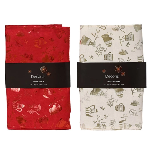 chemin de table de noël en polyester 32 x 180 cm, couleurs assorties