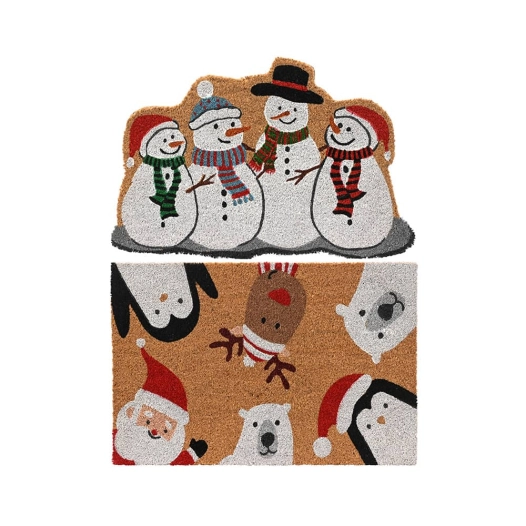 paillasson de noël en fibre de coco, différents modèles