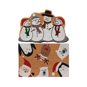 paillasson de noël en fibre de coco, différents modèles