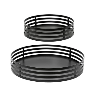 ensemble de plateaux en fer noir ø38 et ø28 cm, 2 pièces
