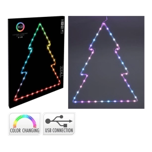 sapin de noël avec 41 led rgb 48 x 60 cm