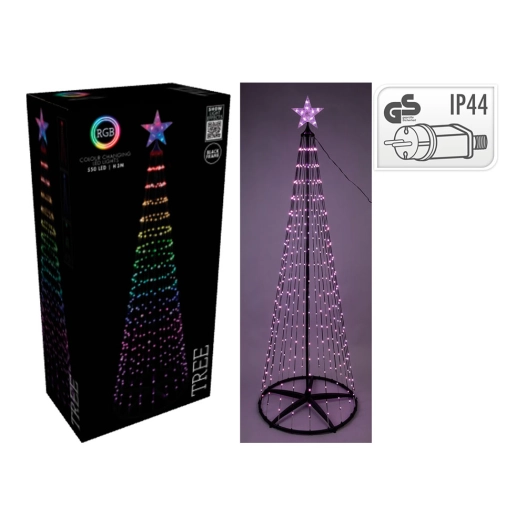 sapin de noel 550 led rgb noir 3 m