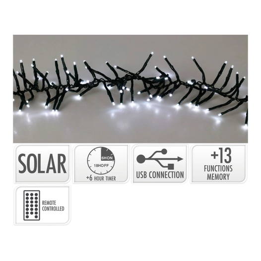guirlande solaire rechargeable 768 led blanches