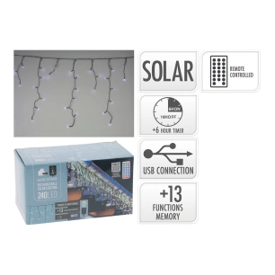 guirlande solaire rechargeable 240 led blanches
