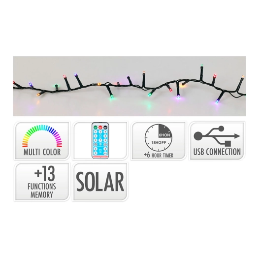 guirlande solaire rechargeable 768 led multicolore