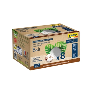 recharges universelles senteur coton pour absorbeur d'humidité bali 8 x 100 g recharges universelles