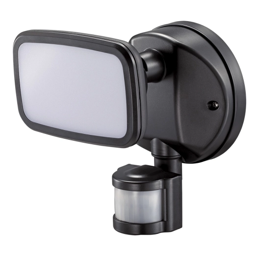 projecteur led avec détecteur de mouvement et de crépuscule 10 w 750 lm 4000 k lumière du jour, ip65, noir, ø12 × 14 × 17 cm