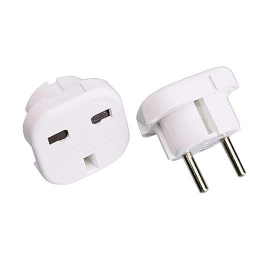 adaptateur européen - britannique 16 a 250 v blanc (rétracté)