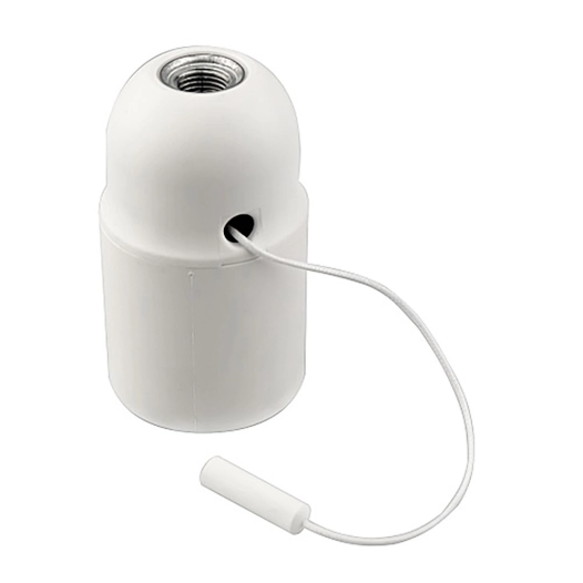 douille de lampe à filetage lisse avec poignée e27 blanche
