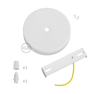 kit de toiture métallique ø120 x 25 mm, trou central 10 mm, avec presse-étoupe plastique, blanc mat