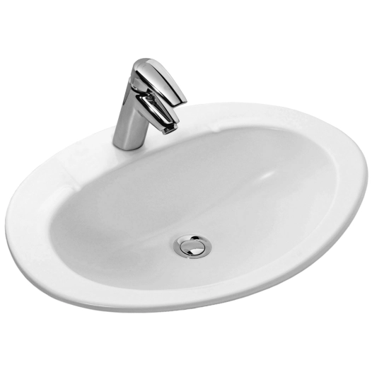 vasque ovale 63cm 1 trou blanc