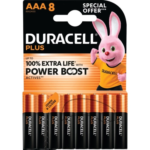duracell pile plus aaa x8 so