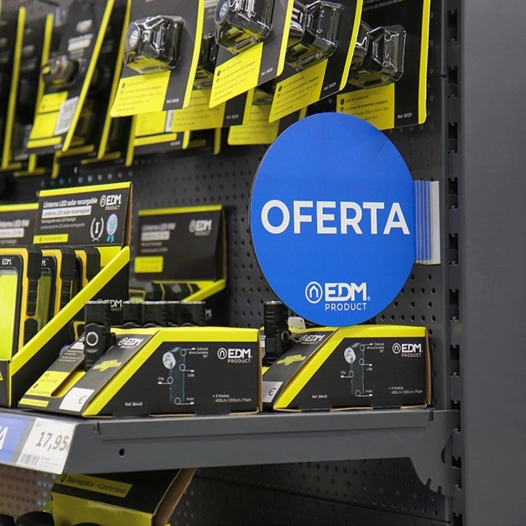 promotion display espagnol module offre edm ø 20cm. contient un support adhésif 02942.