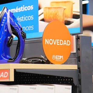 promotion display espagnol module nouveauté edm ø 20cm. contient un support adhésif 02942.