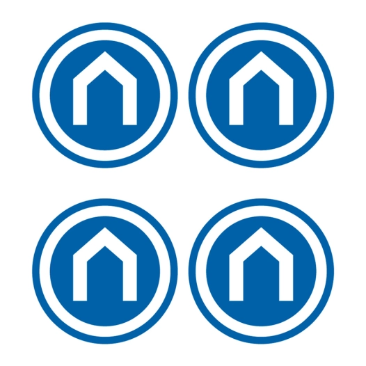 lot de 4 unit. vinyle adhésif rond pour portes en verre edm