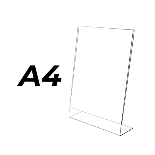 présentoir en méthacrylate incliné 3mm a4 (21x29,7cm)