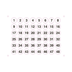 lot de 2 feuilles adhésives a5 identifiants numéros ronds de 1 à 48 edm