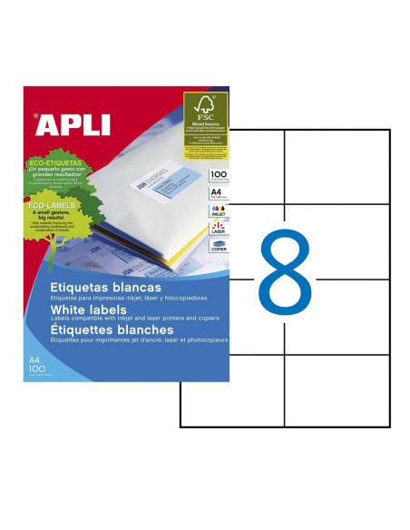 Étiquettes APLI 105x74mm 80 étiquettes adhésives polyvalentes - APLI