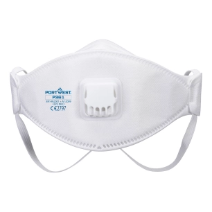 masque respiratoire ffp3 pliable avec valve – modèle dolomite (boîte de 10) - blanc - portwest
