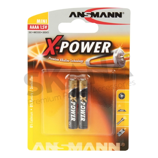 lot de 2 piles alkalines 1,5 v micro aaaa / lr08 x-power.