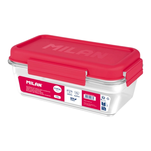 boîte à lunch hermétique rectangulaire en tritan nata® 624 red 1,2 l