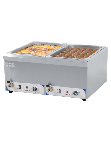 Double bain-marie avec robinet de vidange GN 1/1 - 200 mm - CASSELIN