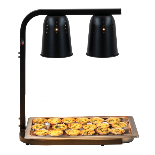 Pont chauffant 2 lampes infrarouges noir - CASSELIN