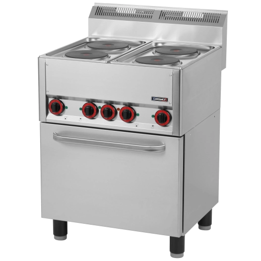 Fourneau électrique 4 feux avec four électrique ventilé GN 1/1 66 - CASSELIN