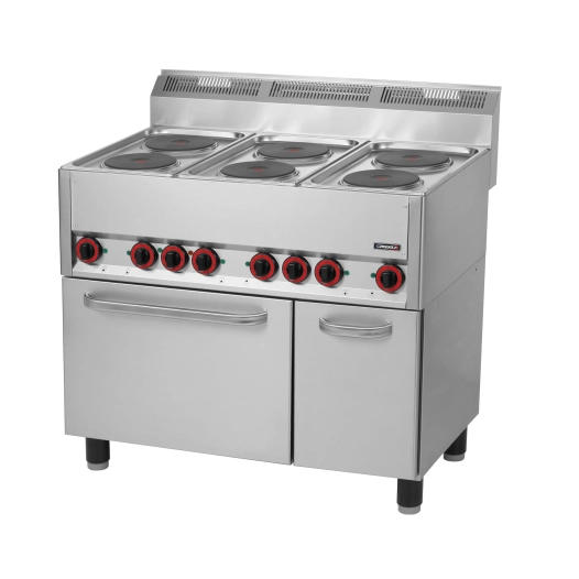 Fourneau électrique 6 feux avec four électrique ventilé GN 1/1 99 - CASSELIN