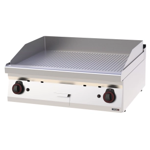 Plaque à snacker Chrome Rainurée Gaz 80 - CASSELIN