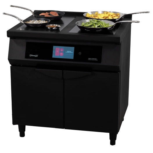 Fourneau à induction 2 feux + 2 plaques Flex zone 800 noire - CASSELIN